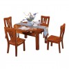 新中式胡桃木餐桌圆形实木餐桌跳台圆桌4-6人餐厅桌椅502