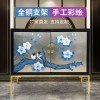 新中式玄关柜入门轻奢装饰柜烤漆装饰柜彩绘柜子
