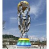 唐山广场人物举镂空球雕塑 不锈钢烤漆景观摆件定制