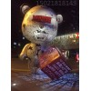 绍兴大型玻璃钢抽象熊雕塑 广场卡通彩绘动物雕塑定制